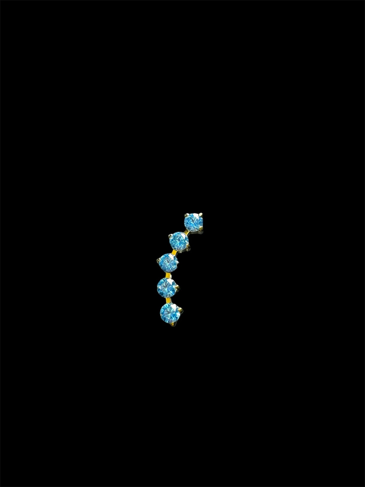 Piercing lambada zirconias aqua