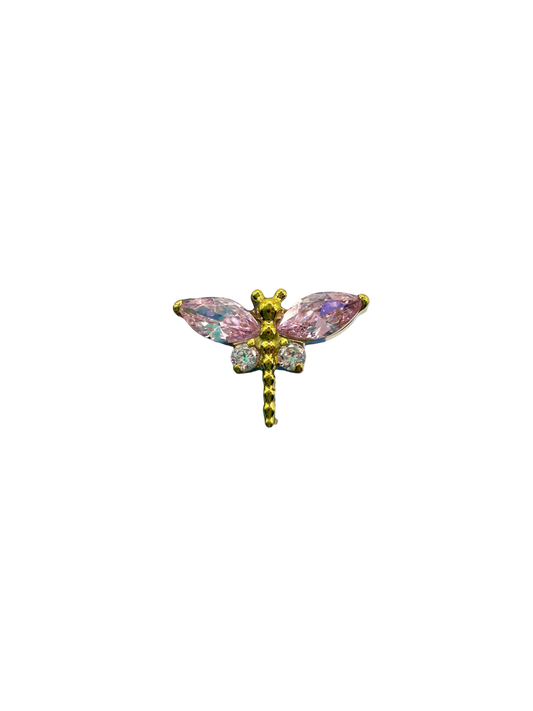 Piercing libélula rosa con Circonias