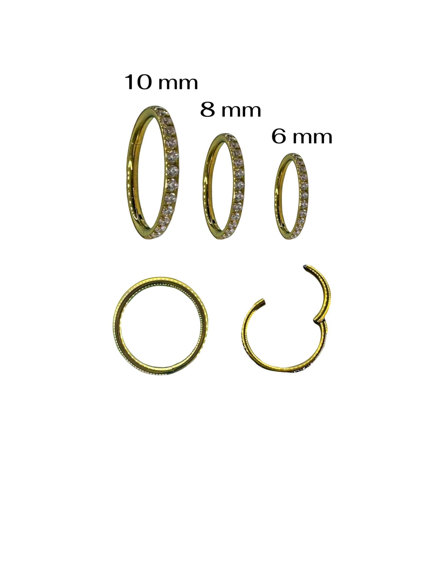 Argollas doradas con Circonias Clicker