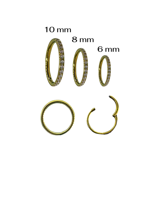 Argollas doradas con Circonias Clicker