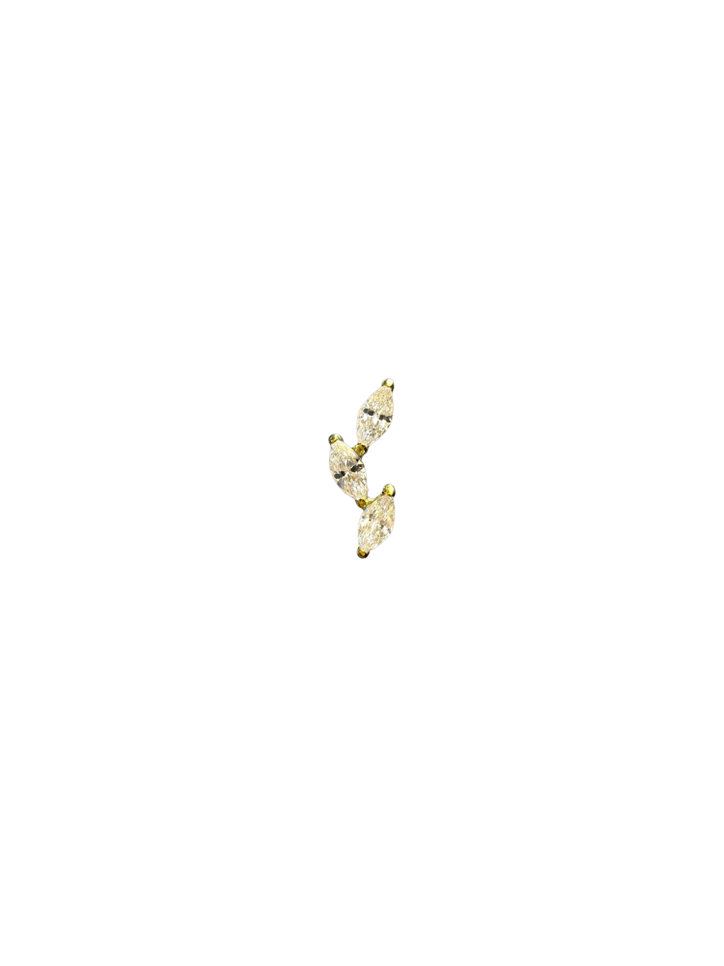 Piercing 3 hojas zirconias