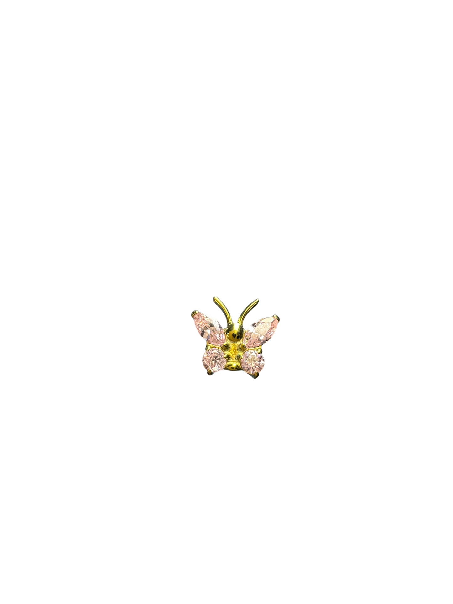 Piercing mariposa zirconia rosa