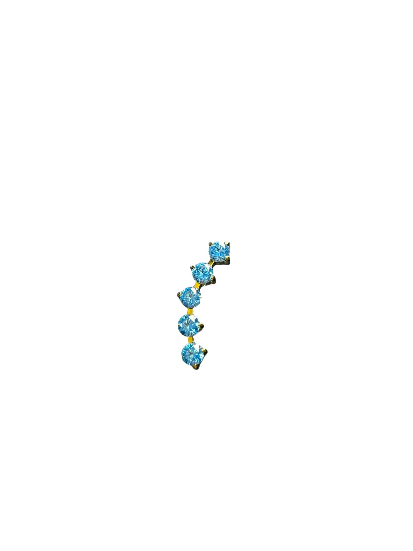 Piercing lambada zirconias aqua