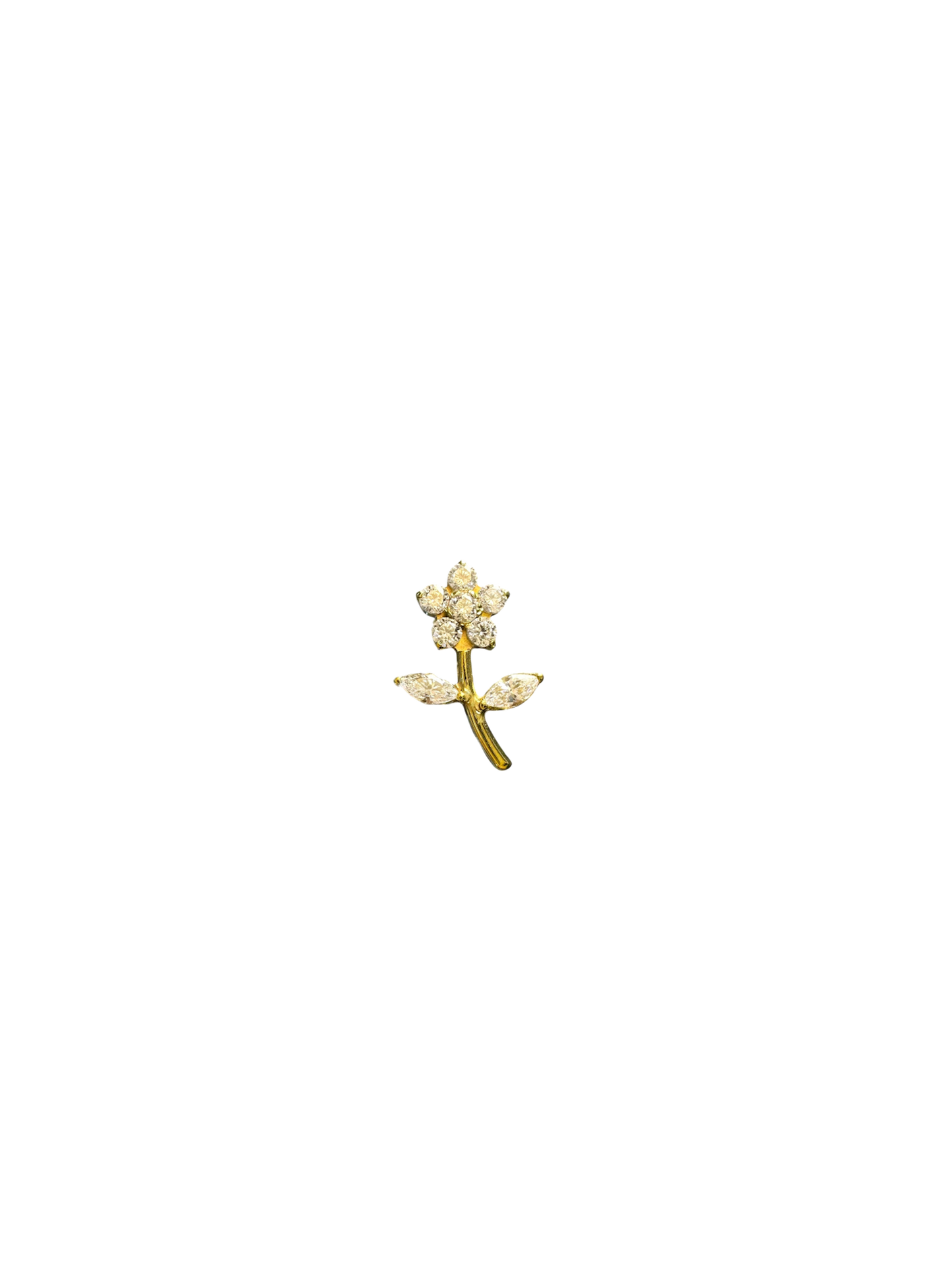 Piercing flor zirconias blancas