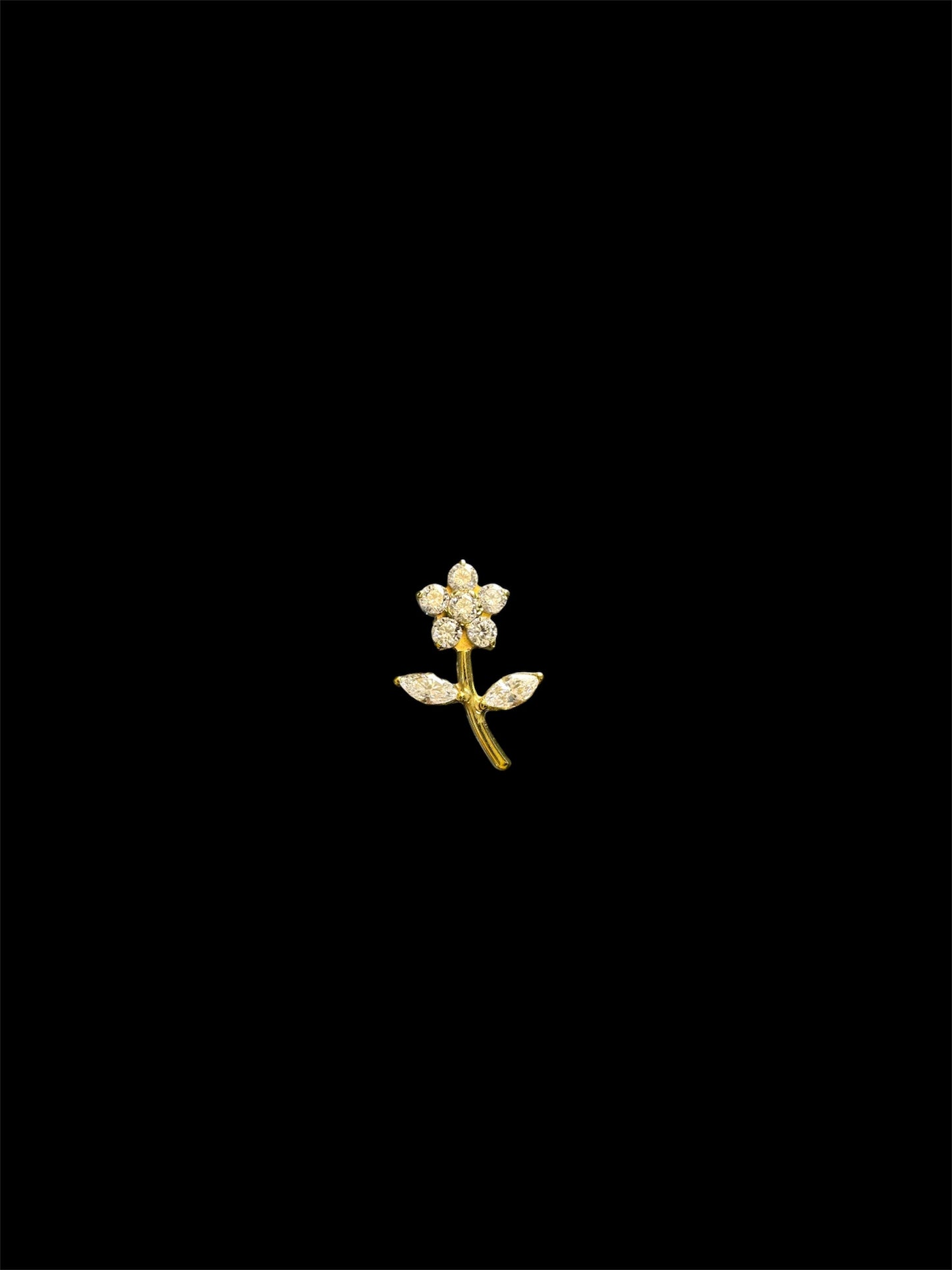 Piercing flor zirconias blancas