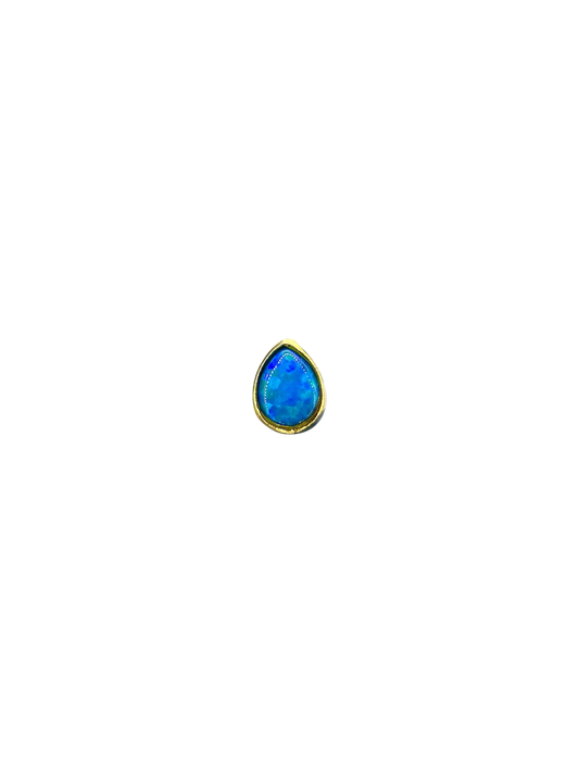 Piercing gota ópalo azul