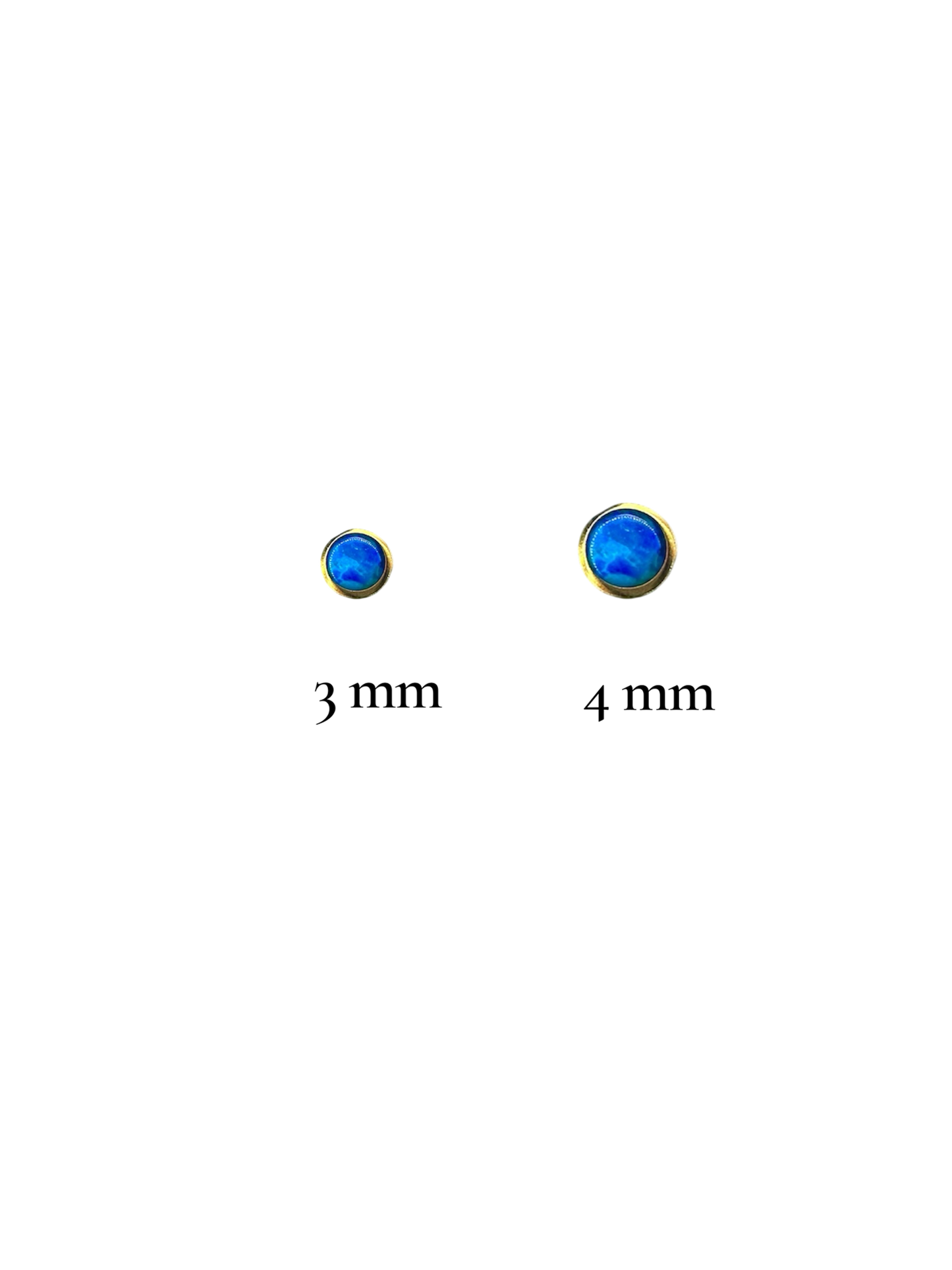 Piercing círculo ópalo azul
