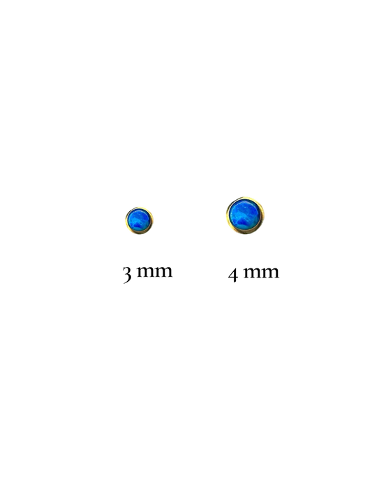 Piercing círculo ópalo azul